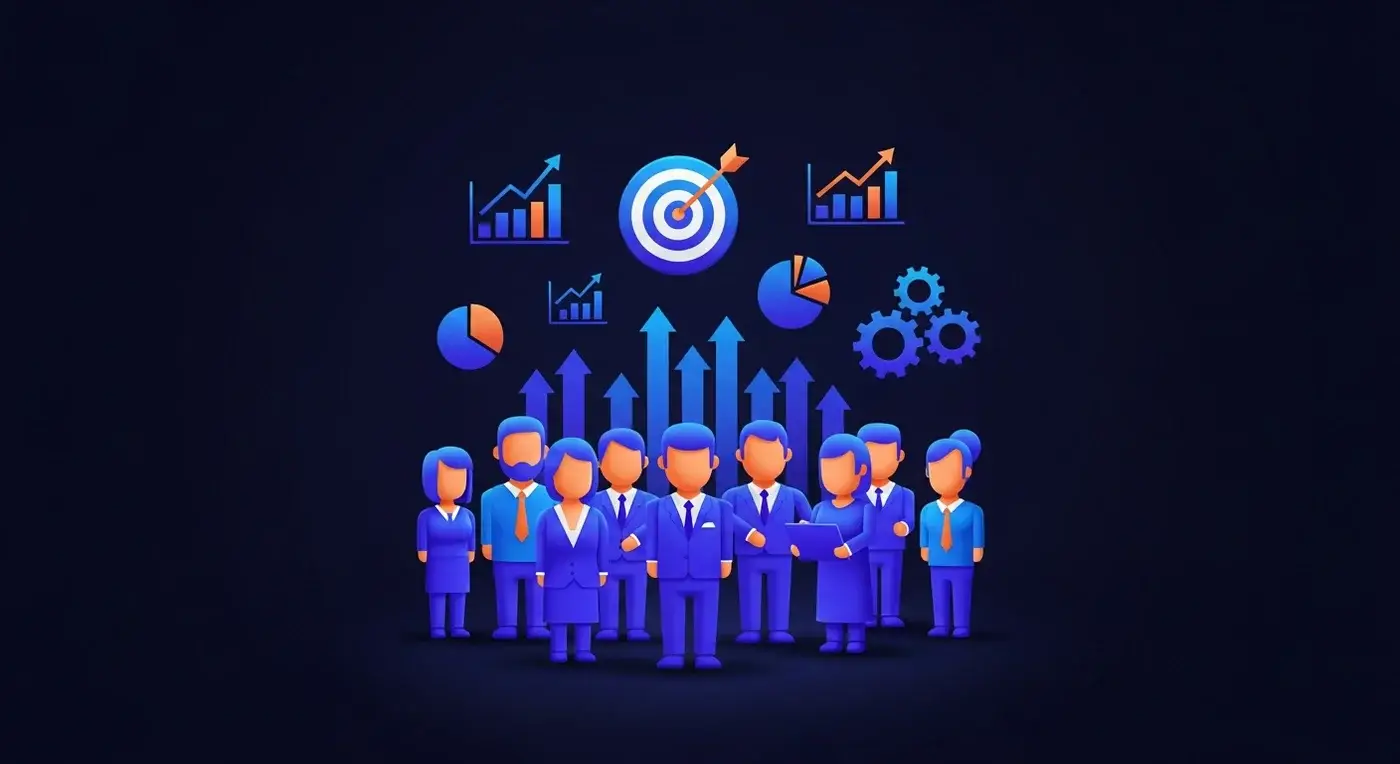 Ilustración del equipo de STG Soluciones, tu partner en crecimiento y estructura para pymes